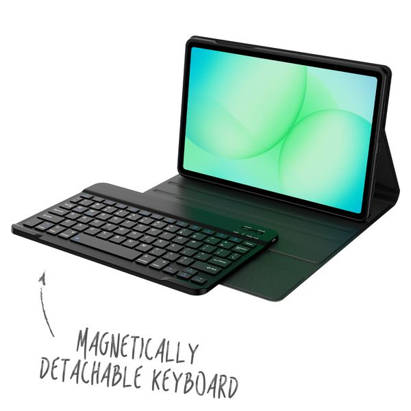 Accezz Bluetooth Keyboard Klapphülle Samsung Galaxy Tab A11 Plus - QWERTZ / DE - Schwarz