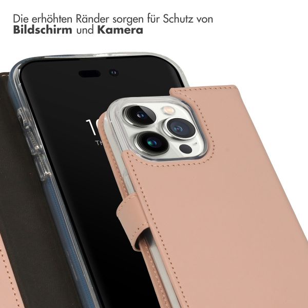 Selencia Echtleder Klapphülle Apple iPhone 14 Pro - Dusty Pink