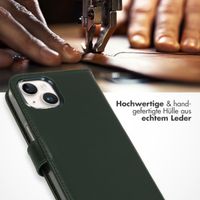 Selencia Echtleder Klapphülle Apple iPhone 15 Plus - Grün