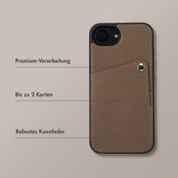 Selencia Riva Back Cover mit Kartenfach Apple iPhone 17e / 16e - Mocha Brown