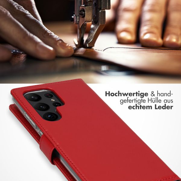 Selencia Echtleder Klapphülle Samsung Galaxy S23 Ultra - Rot