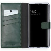Selencia Echtleder Klapphülle Samsung Galaxy A42 - Grün