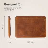 Accezz Leder Laptop Hülle 13 Zoll - Laptop Sleeve - Cognac