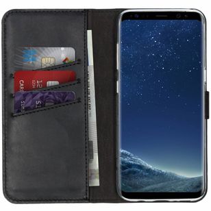 Selencia Echtleder Klapphülle Samsung Galaxy S8 - Schwarz