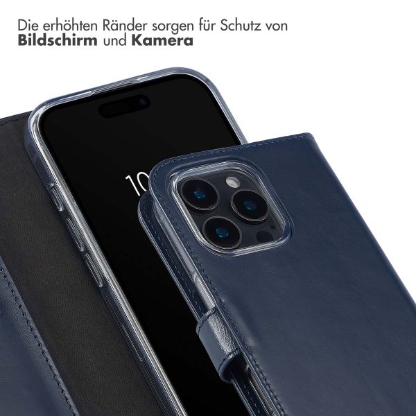 Selencia Echtleder Klapphülle Apple iPhone 16 Pro - Blau