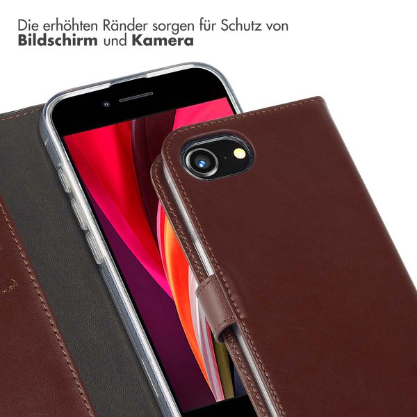 Selencia Echtleder Klapphülle Apple iPhone 17e / 16e - Braun