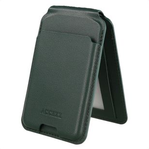 Accezz Magnetische Leder-Wallet mit Standfunktion - Geeignet für Apple Find My - Cedar Green