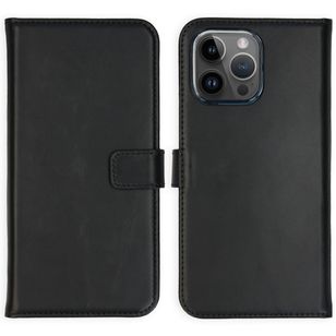 Selencia Echtleder Klapphülle Apple iPhone 15 Pro Max - Schwarz