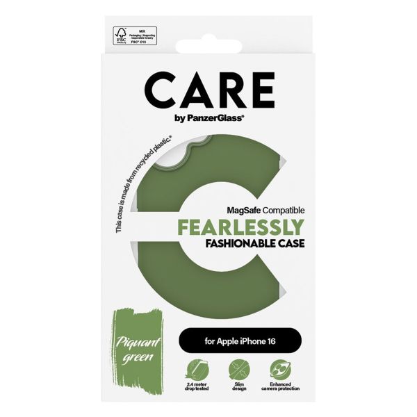 CARE by PanzerGlass Fashion Back Cover MagSafe Apple iPhone 16 - Green