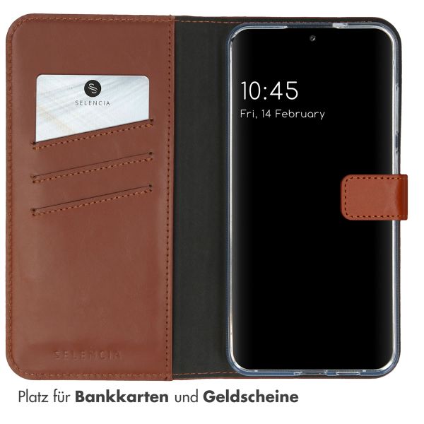Selencia Echtleder Klapphülle Samsung Galaxy S24 Plus - Hellbraun