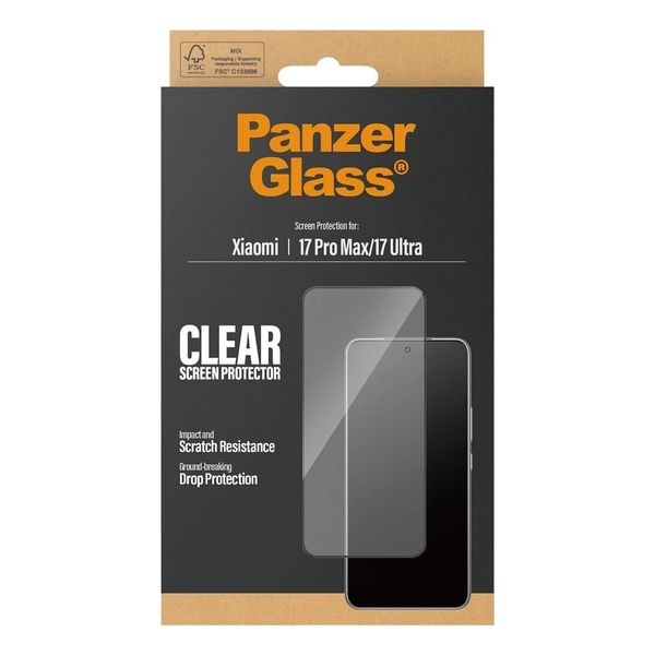 PanzerGlass Ultra-Wide Fit Antibakterieller Displayschutz mit Applikator Xiaomi 17 Ultra
