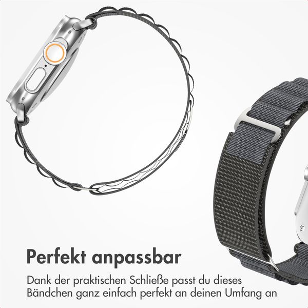 Accezz Nylon Alpine Armband für Apple Watch | 44/45/46/49 mm - Dark Grey