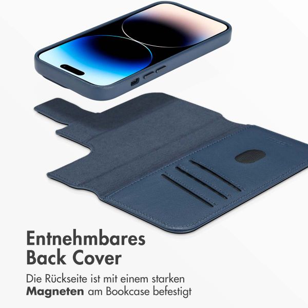 Accezz 2-in-1 Klapphülle aus Leder mit MagSafe Apple iPhone 14 Pro - Nightfall Blue