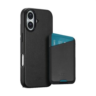 Accezz Echtleder Hülle + MagSafe Wallet Apple iPhone 17 - Onyx Black