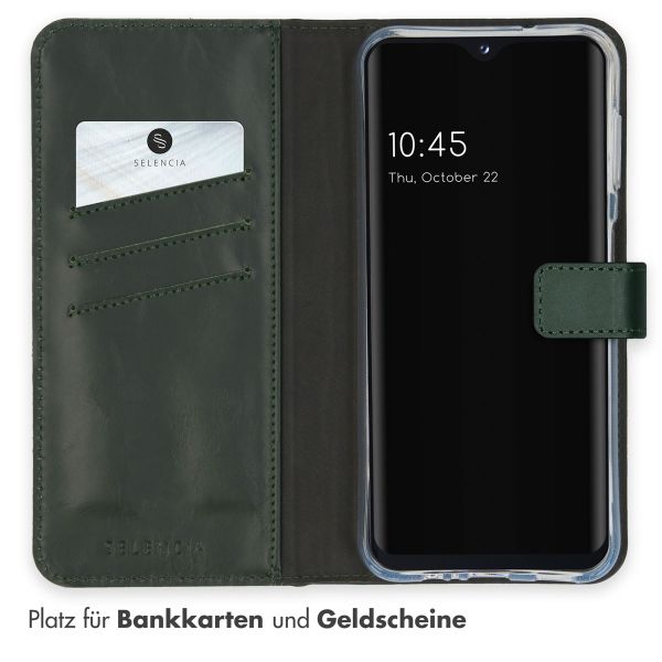 Selencia Echtleder Klapphülle Samsung Galaxy A14 (5G/4G) - Grün