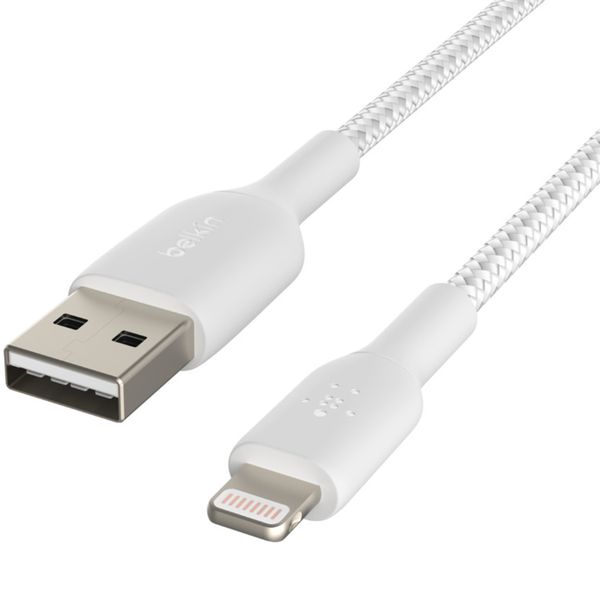 Belkin BoostCharge Pro Braided Lightning auf USB-A Kabel - 1 Meter - Weiß