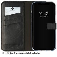 Selencia Echtleder Klapphülle Apple iPhone 14 - Schwarz
