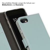 Selencia Echtleder Klapphülle Apple iPhone SE (2022 / 2020) / 8 / 7 / 6(s) - Air Blue