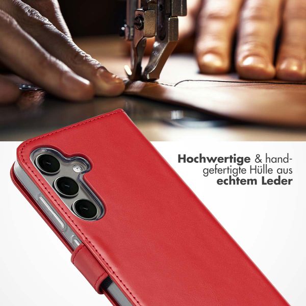 Selencia Echtleder Klapphülle Samsung Galaxy S25 - Rot