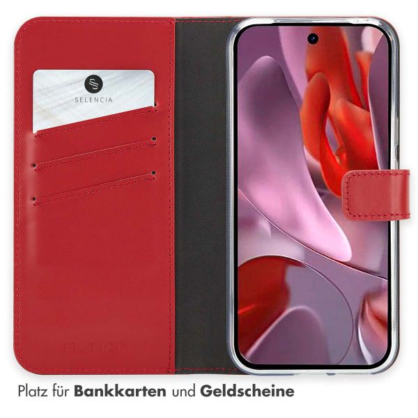 Selencia Echtleder Klapphülle Google Pixel 9A - Rot