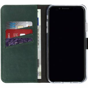 Selencia Echtleder Klapphülle Apple iPhone Xr - Grün