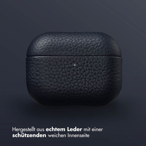 Accezz Echtleder Case  Apple Airpods Pro 3 - Dunkelblau