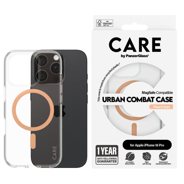 CARE by PanzerGlass Urban Combat Case MagSafe Apple iPhone 16 Pro - Peachy