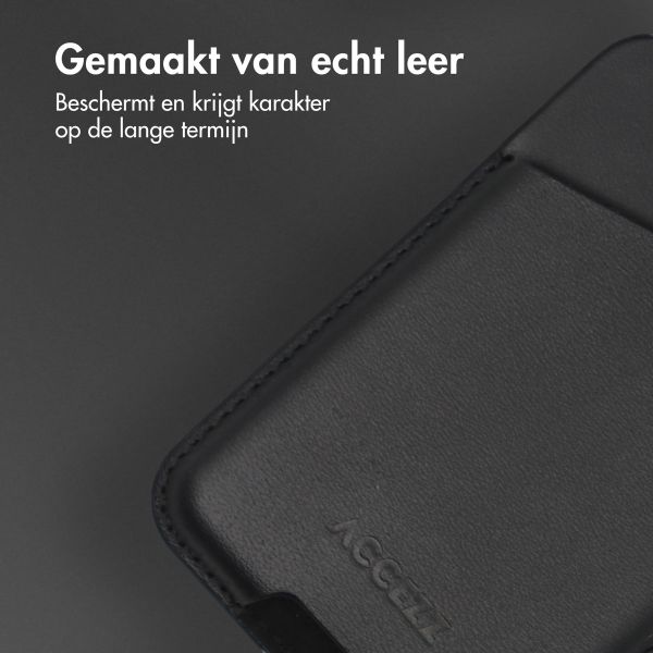 Accezz Echtleder Hülle + MagSafe Wallet Apple iPhone 17 Pro - Onyx Black