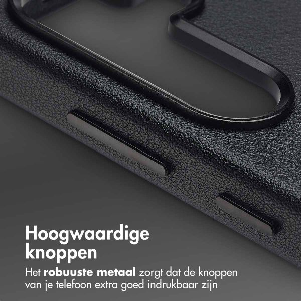 Accezz Echtleder Hülle + MagSafe Wallet Samsung Galaxy S25 Plus - Onyx Black