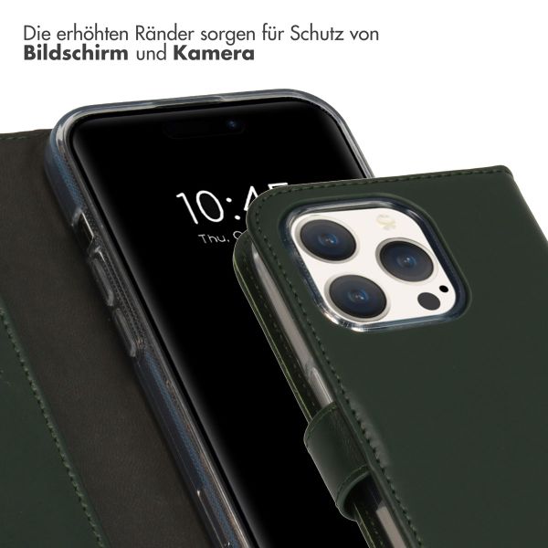 Selencia Echtleder Klapphülle Apple iPhone 15 Pro - Grün