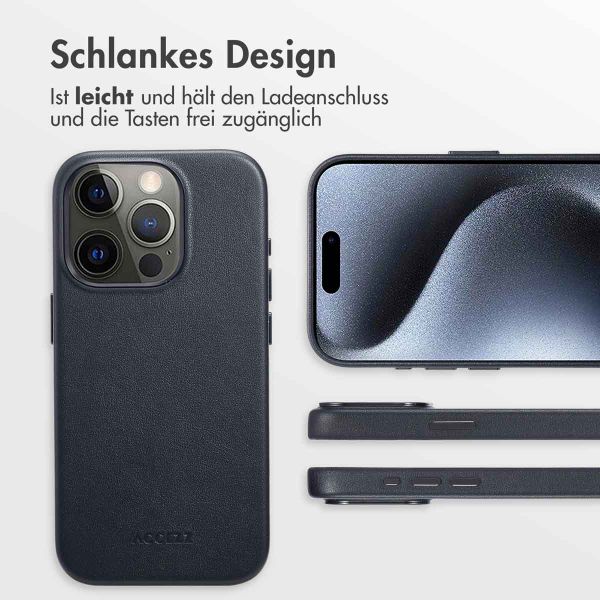 Accezz MagSafe Leather Backcover Apple iPhone 15 Pro - Onyx Black