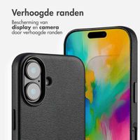 Accezz Echtleder Hülle + MagSafe Wallet Apple iPhone 16 - Onyx Black