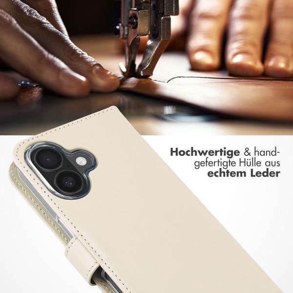 Selencia Echtleder Klapphülle Apple iPhone 16 - Greige