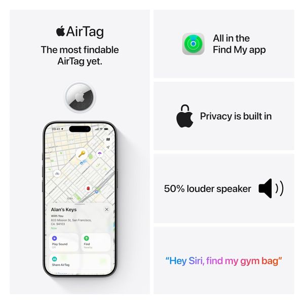 Apple AirTag (2nd generation) 4er-Pack - Weiß