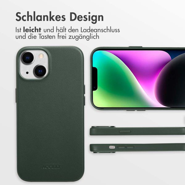 Accezz MagSafe Leather Backcover Apple iPhone 14 - Cedar Green