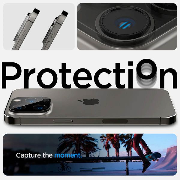 Spigen GLAStR Optik Camera Lens Protector - Kamerainsel-Schutz (2er-Pack) Apple iPhone 14 Pro (Max) - Schwarz