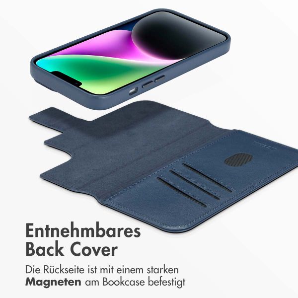 Accezz 2-in-1 Klapphülle aus Leder mit MagSafe Apple iPhone 14 - Nightfall Blue