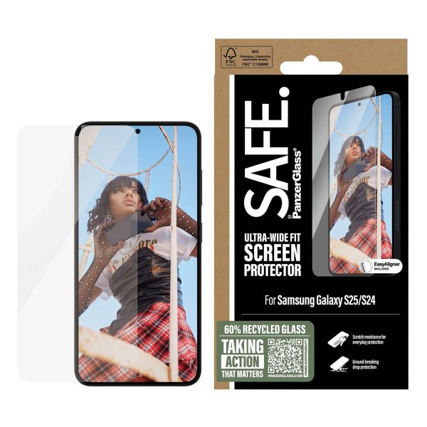 SAFE by PanzerGlass Ultra-Wide Fit Screenprotector inkl. Applikator Samsung Galaxy S24