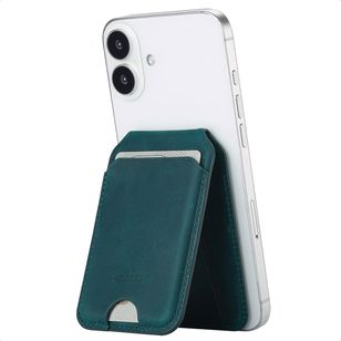 Accezz Vintage Leder MagSafe Kartenhalter mit Ständer - Smokey Green