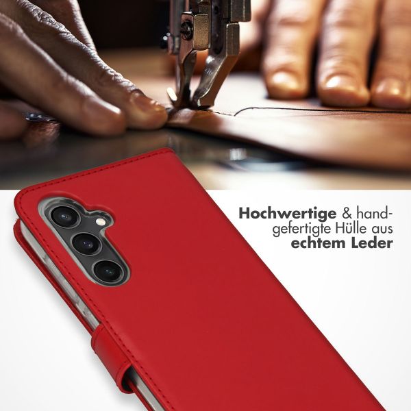 Selencia Echtleder Klapphülle Samsung Galaxy S23 FE - Rot