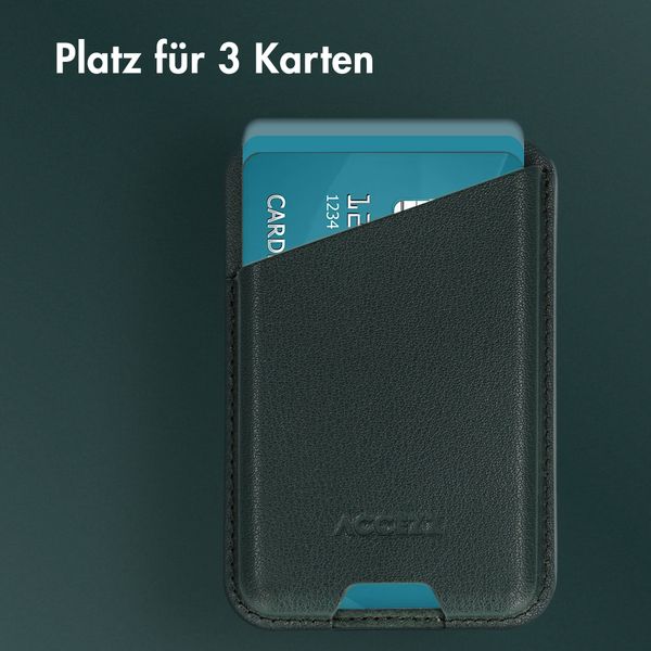 Accezz Lederkartenhalter - Geeignet für MagSafe und Qi2 - Cedar Green