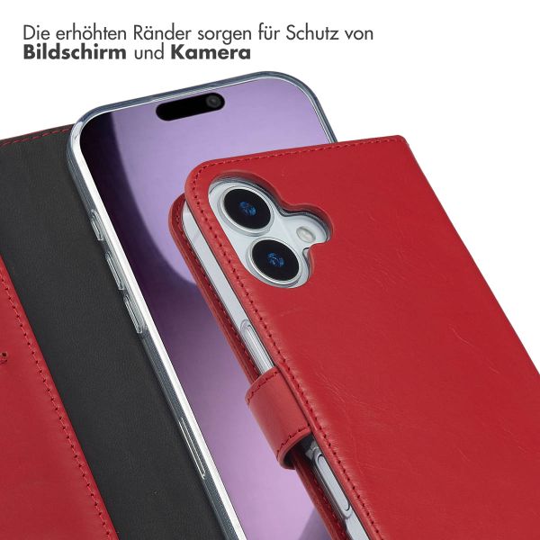 Selencia Echtleder Klapphülle Apple iPhone 17 - Rot