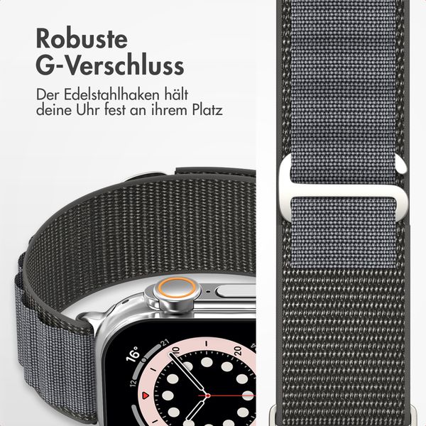 Accezz Nylon Alpine Armband für Apple Watch | 44/45/46/49 mm - Dark Grey
