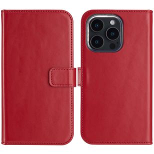 Selencia Echtleder Klapphülle Apple iPhone 16 Pro - Rot