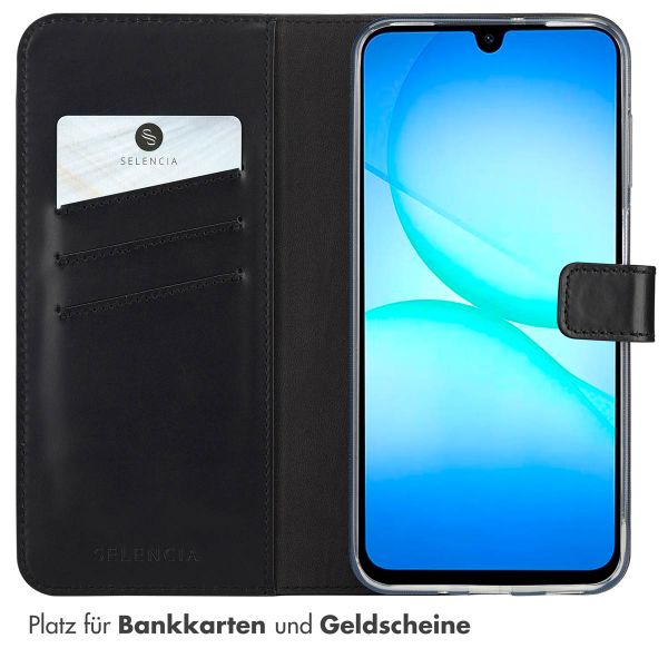 Selencia Echtleder Klapphülle Samsung Galaxy A18 (4G) / A17 (4G/5G) - Schwarz