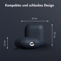 Accezz Echtleder Case  Apple AirPods 1 / 2 - Dunkelblau