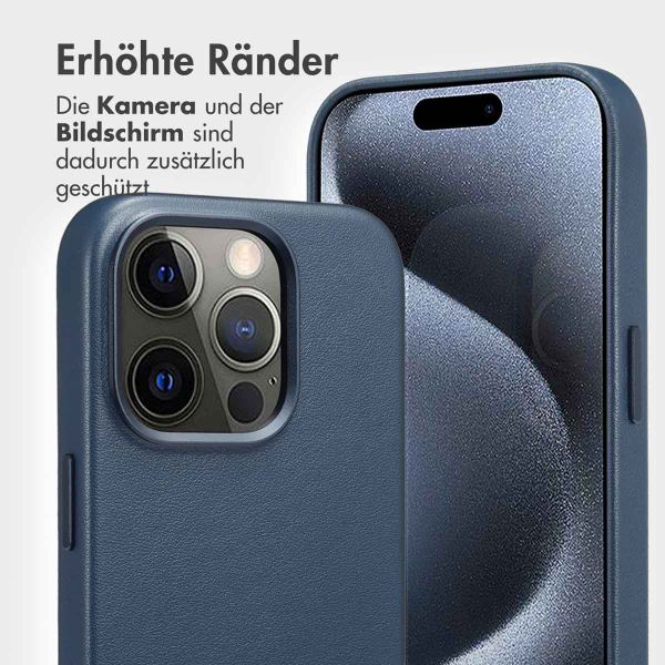 Accezz 2-in-1 Klapphülle aus Leder mit MagSafe Apple iPhone 15 Pro - Nightfall Blue