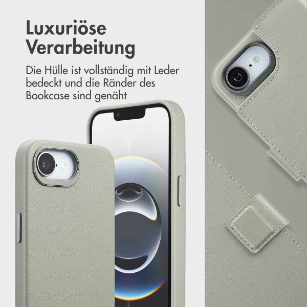 Accezz 2-in-1 Klapphülle aus Leder mit MagSafe Apple iPhone 17e / 16e - Light Grey