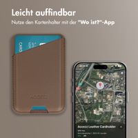 Accezz Magnetischer Lederkartenhalter - Geeignet für Apple Find My - Coffee Brown