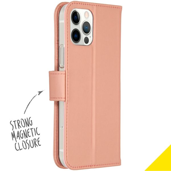 Accezz Wallet TPU Klapphülle Apple iPhone 12 (Pro) - Rosé gold